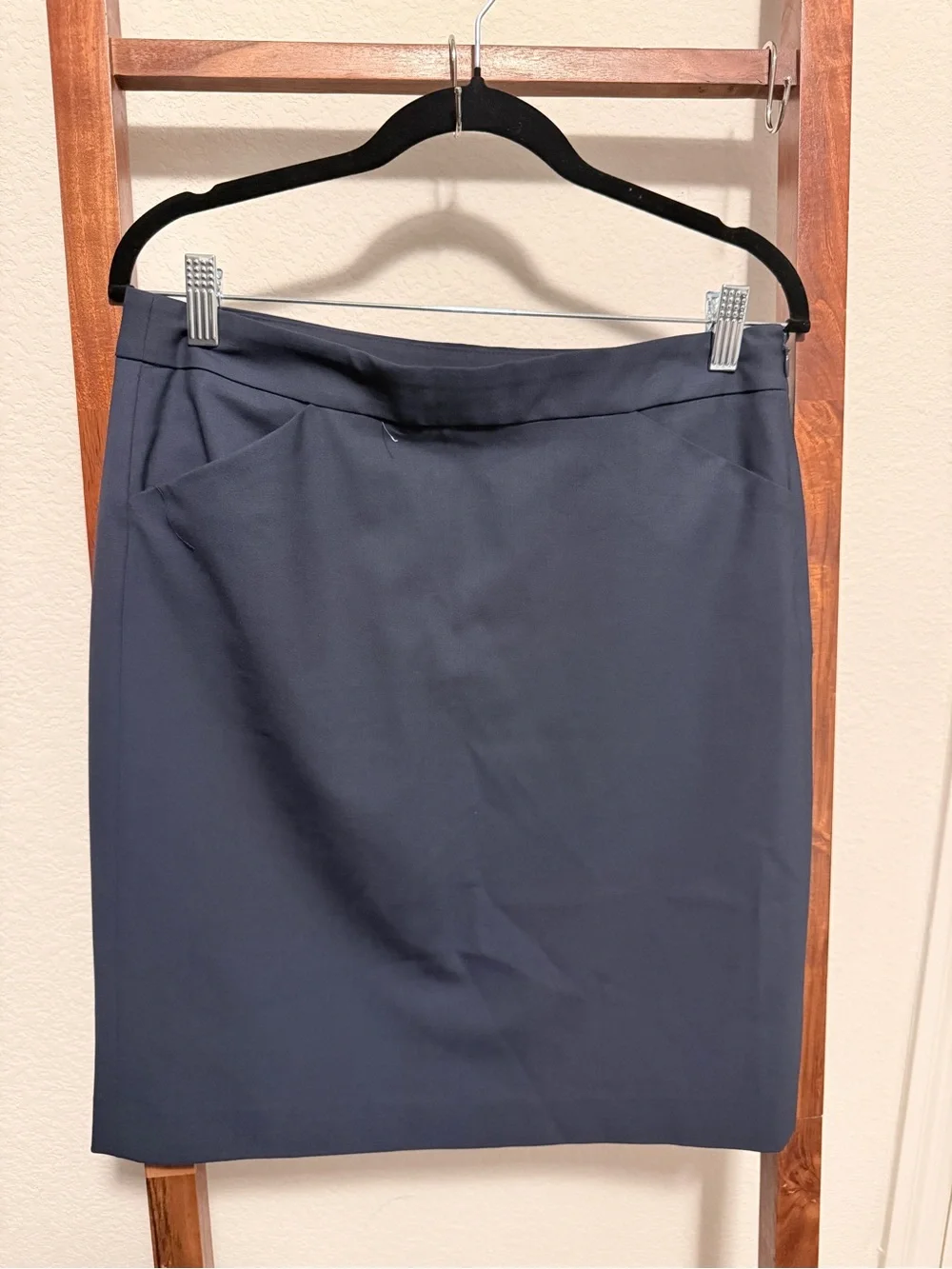 Theory Neela Tailor Navy Wool Stretch Skirt Suit Blazer & Pencil Skirt Set 6/10